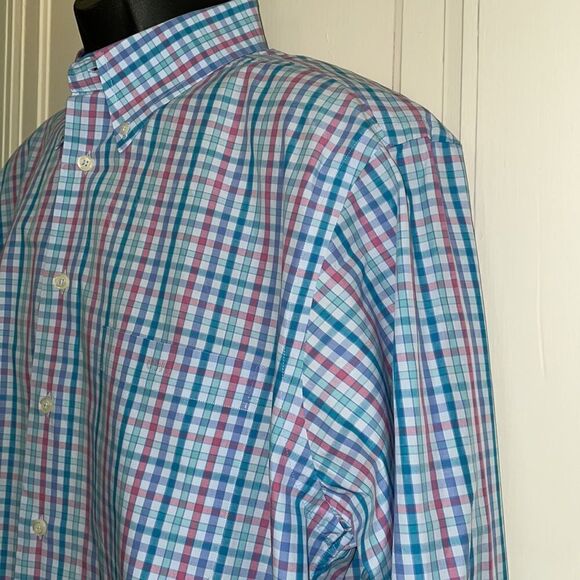Paul Fredrick multi colored pastel check cotton long sleeve shirt - Picture 5 of 10